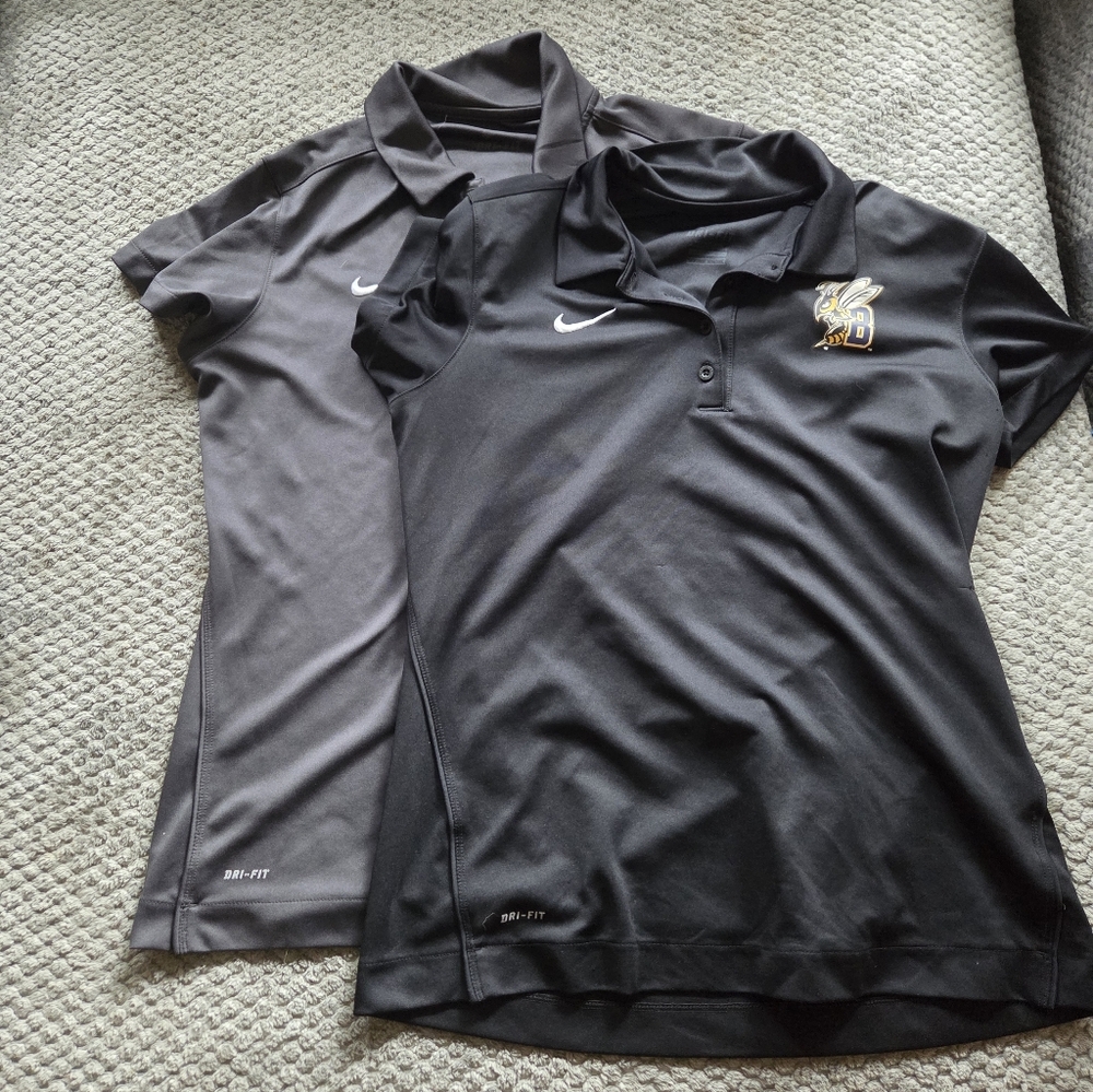 Black & Gray Nike Polo Shirts Montana State University Training Shirts Sports